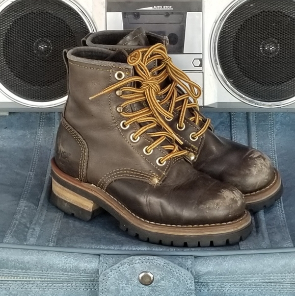 Leather Boots Quality Greaser Rebel Size 3 Youth - Picture 1 of 8